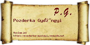 Pozderka Gyöngyi névjegykártya